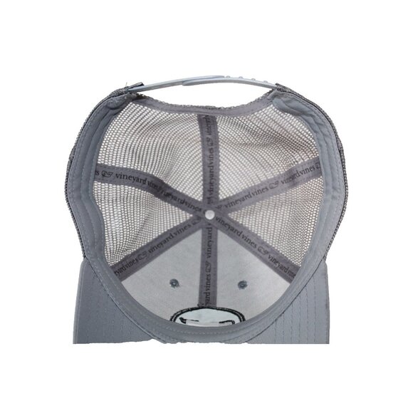 Vineyard Vines Trucker Hat Cap Snapback Gray Black Whale Casual Golf Sports - Picture 3 of 8